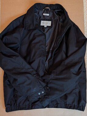 Perry Ellis Portfolio Microfiber Light Jacket, Black Size XL